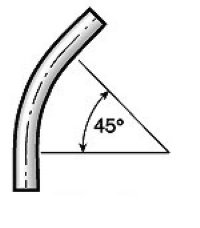 1.5" Sch. 40 Carbon Steel Elbow, 45 x 5" CLR