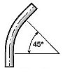 1.5" Sch. 40 Carbon Steel Elbow, 45 x 5" CLR