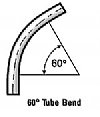 1.5" 11 ga. Carbon Steel Elbow, 60 x 2.5" CLR
